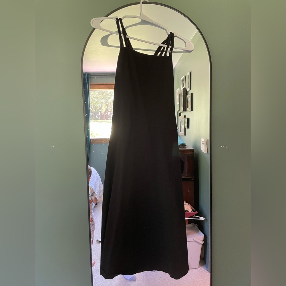 Fit and flare, Shelf bra, cross back Pact 100% cotton dress